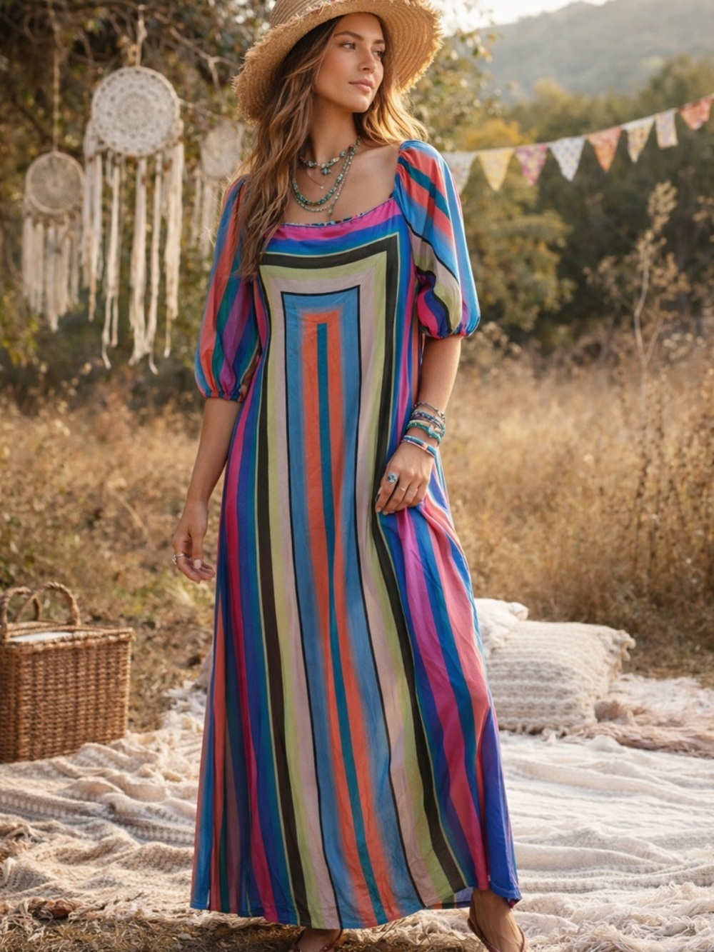 Color block maxi dress by Latiste by Amy